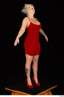  Jarushka Ross dressed red dress red high heels standing whole body 0016.jpg